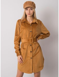Fashionhunters Camel dress with buttons