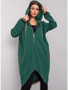 Fashionhunters Dark green cotton hoodie