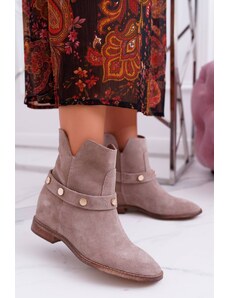 Kesi Women's Ankle Boots Flat Laura Messi 1890 Darmah Leather Beige