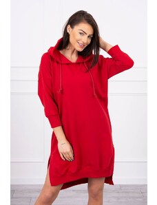 Kesi Dress with hood and longer back red