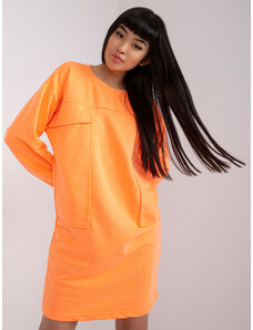 Fashionhunters Orange dress with Carrara pockets
