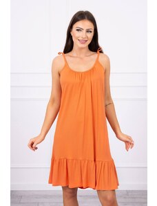 Kesi Dress with thin straps dark apricot