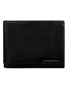 Fashionhunters Black genuine leather wallet with RFID system