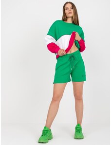 Fashionhunters Basic green sweatpants made of cotton RUE PARIS