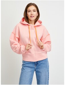 Apricot Womens Sweatshirt with Zipper and Hood Guess - Women
