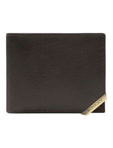 Fashionhunters Dark brown and brown men's wallet made of genuine grain leather