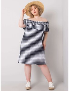 Fashionhunters Larger navy and white dress