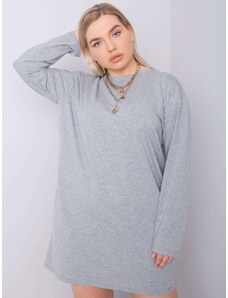 Fashionhunters Gray cotton dress plus sizes
