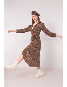 Fashionhunters Brown dress with BSL patterns
