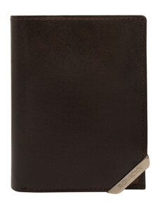Fashionhunters Dark brown and brown men's genuine leather wallet
