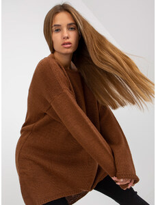 Fashionhunters OCH BELLA brown asymmetrical oversize sweater