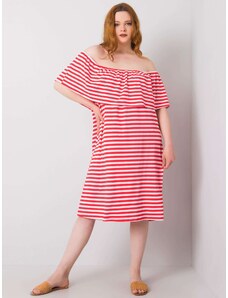 Fashionhunters Coral and white dresses plus sizes