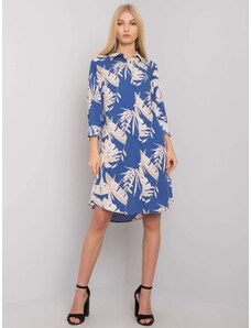 Fashionhunters Dark blue shirt dress with Saray RUE PARIS pattern