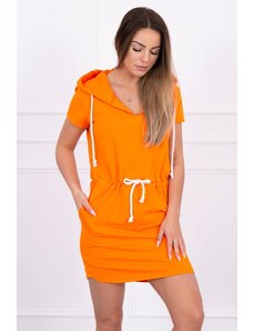 Kesi Tied dress with hood orange