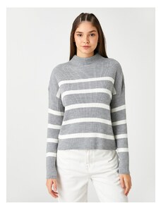 Koton črtasto pletenino pulover pol turtleneck dolg rokav