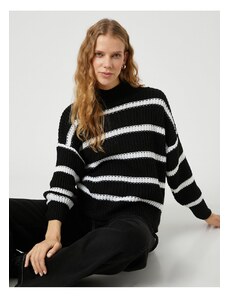 Koton prevelik pulover za pletenine relax fit Turtleneck kašmir teksturiran