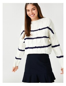 Koton črtasti puloverji v pletenici z dolgim rokavom