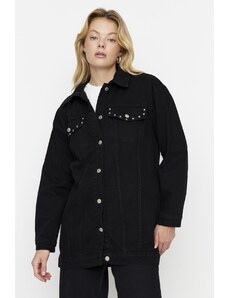 Trendyol Black Staple Detailed Oversize Denim Jeans jakna