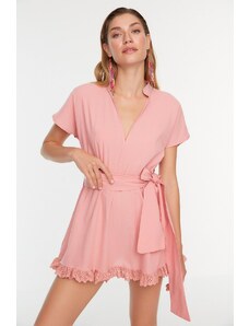 Trendyol posušena rose čipka podrobna obleka za plažo