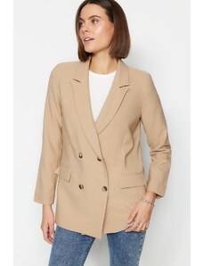 Trendyol Mink Oversize Lined Double Breasted Blazer with Closure