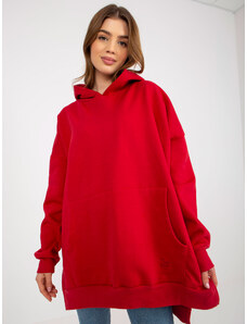 Fashionhunters Dark red long oversize hoodie by MAYFLIES