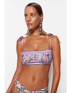 Trendyol cvetlični vzorčni trakovi vezani bikini vrh