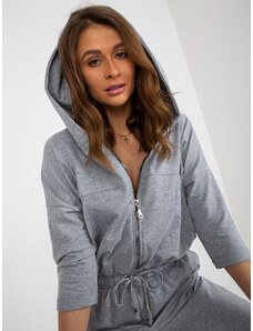 Fashionhunters Grey jumpsuit with trousers and trim