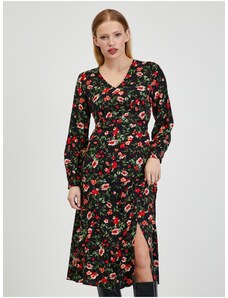 Orsay rdeče-črna ženska cvetlična obleka - ženske