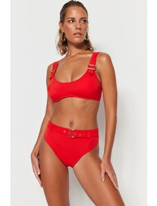 Trendyol Red Bralette Accessorized Bikini Top