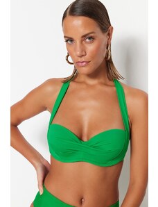 Trendyol Green Underwire Draped Bikini Top