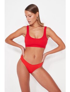Trendyol Red V-cut dno bikinija z visokimi nogami
