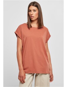 Urban Classics Women's terracotta T-shirt with extended shoulder