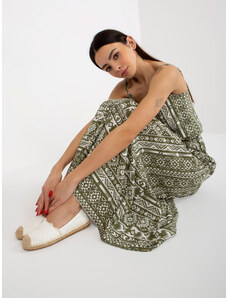 Fashionhunters Khaki maxi dress with straps SUBLEVEL