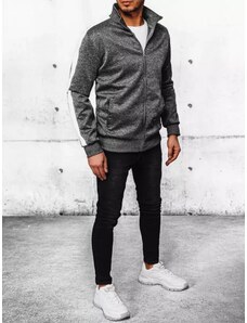Dstreet Men's Dark Grey Zip-Up Sweatshirt