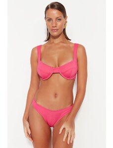 Trendyol roza spodnja žica, teksturirana bikini top
