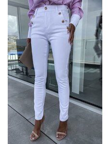 BeLoved Amiyah high-waisted jeans hlače bele