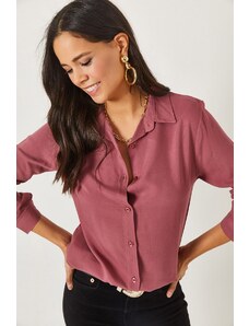 Olalook Dried Rose Weave Viscose Regular Fit Shirt
