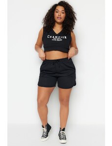 Trendyol Curve Black Thin Knitted Shorts