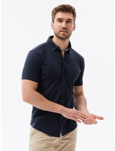 Ombre Clothing Moška srajca s kratkimi rokavi Coyne navy K541