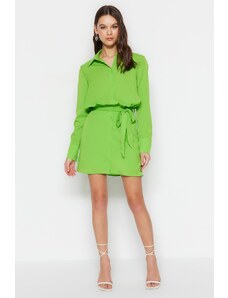 Trendyol svetlo zelena pasovna mini tkana majica tkana obleka