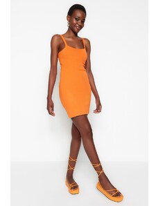 Trendyol omejena izdaja oranžne mini pletenine Osnovna obleka