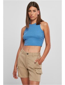 Urban Classics Women's top with cropped ribs horizon blue