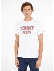 Tommy Hilfiger Bela moška majica Tommy Jeans Essential - moški