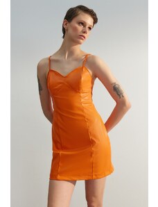 Trendyol Orange Mini Woven Piping Detailed Woven Dress
