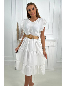 Kesi Dress with ruffles white