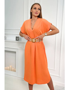 Kesi Dress with a decorative belt orange