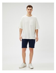 Koton Basic Oversize T-Shirt Pocket Detailed Crew Neck Half Sleeve
