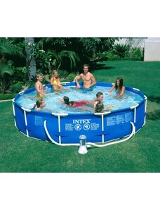 Set za bazen s kovinskim okvirjem, 366x76 cm, z vrtiljakom za vodo - INTEX 28212