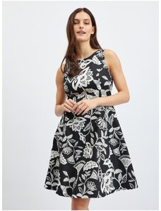 Orsay belo-črne ženske cvetoče obleke - ženske