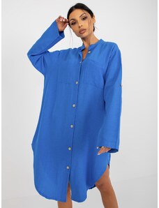 Fashionhunters OCH BELLA blue shirt dress with pockets